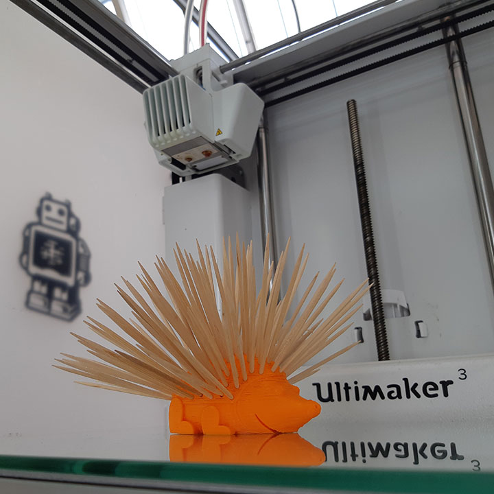 Hérisson fabriqué avec l'imprimante 3D Ultimaker3